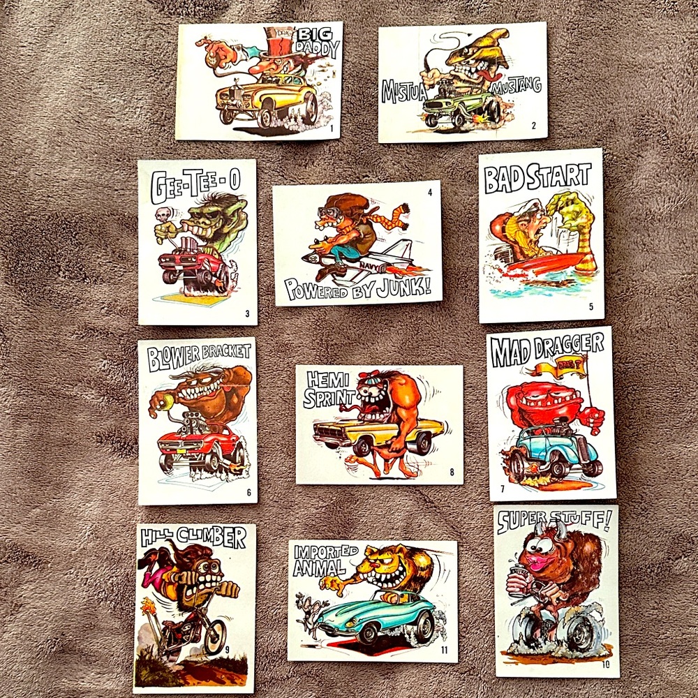 ODD RODS cards 1 thru 11. Great condition. 1969 1st Edition of Series. Rare